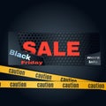 Black friday sale. Colorful hi-tech banner vector set Royalty Free Stock Photo