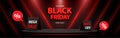 Black Friday Sale concept Stage podium for product display. Vector illustration.
