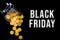 Black Friday sale, cyber Monday concept. Seasonal discount. Hot price. Best deal offer to buy goods. Royalty Free Stock Photo