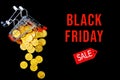 Black Friday sale, cyber Monday concept. Seasonal discount. Hot price. Best deal offer to buy goods.