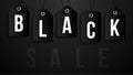 Black Friday Sale on dark price tag. Vector set of realistic isolated blank price tag coupons for Black Friday sale for decoration