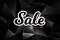 Black Friday sale decoration with abstract polygonal background. Promotional design template. Royalty Free Stock Photo