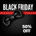 Black Friday sale discount fashion promo red bow vector advertising shop poster Royalty Free Stock Photo