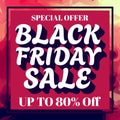 Black Friday Sale with discount 80% off Special Offer banner on abstract background Royalty Free Stock Photo