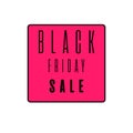 Black Friday sale event sign. Black text on purplee background. Web icon