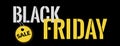 Black Friday sale facebook cover, yellow text on black background Royalty Free Stock Photo
