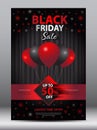 Black Friday Sale Promotion Poster, flyer or banner vector illustration, discont card, marketing brochure Royalty Free Stock Photo