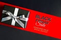 Black Friday sale, black gift box for online shopping