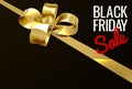 Black Friday Sale Gold Ribbon Gift Bow Design Royalty Free Stock Photo