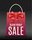 Black Friday Sale graphic with shopping bag Royalty Free Stock Photo