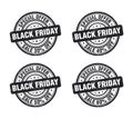 Black friday sale, black grunge stamp set. Sale 30, 40, 50, 60 percent off