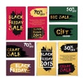 Black Friday Sale Hand written Lettering Vector banners Set.