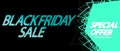 Black Friday Sale, horizontal poster design template, special offer, discount web banner, vector illustration Royalty Free Stock Photo