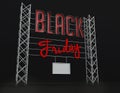 Black Friday sale inscription design template. Black Friday banner. 3D rendering. Path Save.