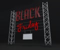 Black Friday sale inscription design template. Black Friday banner. 3D rendering. Path Save.