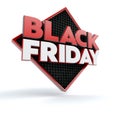 Black Friday sale inscription design template. Black Friday banner. 3D rendering. Path Save.