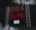 Black Friday sale inscription design template. Black Friday banner. 3D rendering. Path Save.