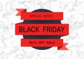 Black Friday sale inscription design template, Concept of advertising for seasonal offer with abstract background. Royalty Free Stock Photo