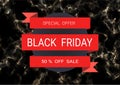 Black Friday sale inscription design template, Concept of advertising for seasonal offer with abstract background. Royalty Free Stock Photo