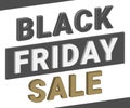 Black friday sale isometric text. Vector banner template.