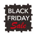 Black Friday Sale Jig-Saw Puzzle Sign. Vector Illustration Isolated On A White Background. Royalty Free Stock Photo