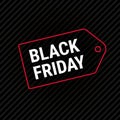 Black Friday sale label, tag. Vector template banner. White text on black background Royalty Free Stock Photo