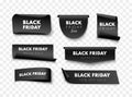 Black Friday sale labels. Different shape ribbon banners collection. Vector price tags Royalty Free Stock Photo