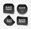 Black Friday sale labels. Different shape ribbon banners collection. Vector price tags Royalty Free Stock Photo