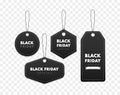 Black Friday sale labels. Different shape ribbon banners collection. Vector price tags Royalty Free Stock Photo