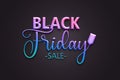 Black Friday Sale. Lettering with a colorful gradient on a dark background.