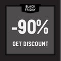 Black friday sale, limited offer, get discount web button. Vector poster. Royalty Free Stock Photo