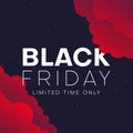 Black Friday sale Limited Time Only banner with red clouds on the dark sky background