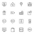 Black friday sale line icons set Royalty Free Stock Photo