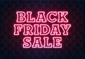 Black Friday Sale neon sign on metal beackground