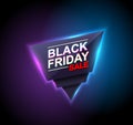 Black friday sale neon vector banners. illustration.