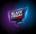 Black friday sale neon vector banners. illustration.