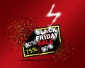 Black Friday Sale with 30 off 50 off 75 off. Vector illustration. The banner with the effect of the blast.