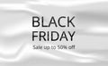 Black Friday sale offer banner poster template with white fabric background