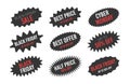 Black friday sale oval starburst sticker set.