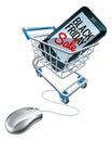 Black Friday Sale Phone Trolley Mouse Sign Royalty Free Stock Photo