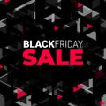 Black Friday sale polygonal background - Shopping discounts promotion. - Illustration - black and red Royalty Free Stock Photo