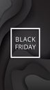 Black Friday sale poster black background commercial discount event banner.