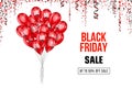 Black Friday Sale poster with Balloons on background. Vector illustration. Royalty Free Stock Photo
