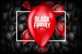 Black Friday Sale poster with Balloons on background. Vector illustration. Royalty Free Stock Photo