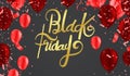 Black Friday Sale Poster with balloons for Retail,Shopping or Black Friday Promotion. Modern design.Universal