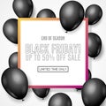 Black Friday Sale Poster, Banner 3D Balloons Background. Spesial Offer. Up To 50 . End Off Season. Royalty Free Stock Photo