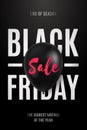 Black Friday Sale poster with black shiny balloon and text.