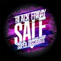 Black friday sale poster concept, super discounts banner