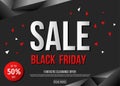 Black Friday sale poster template on polygonal background. Royalty Free Stock Photo