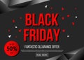 Black Friday sale poster template with red text.